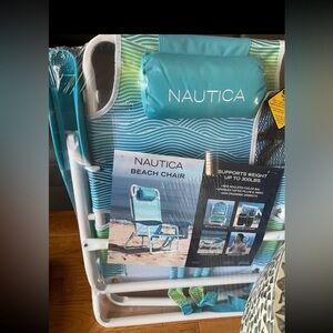 Nautica Turquoise and White Beach Chair